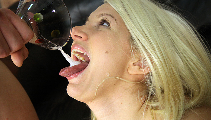 Layla Price gives a great blowjob before swallowing cum on Sperm Suckers